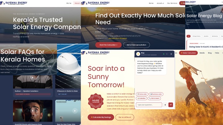 Rayenna Energy — Ray AI solar assistant on the corporate website